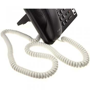 Coiled Telephone Handset Cable RJ10 to RJ10 5m White