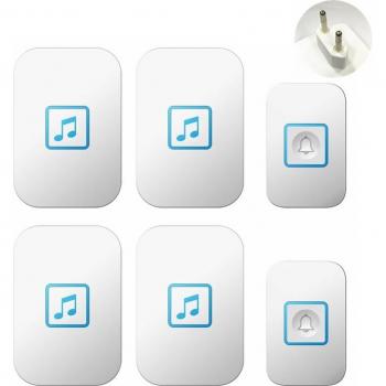 Smart Doorbell Wireless 2‑Botón, 4 Receptores, 300 m