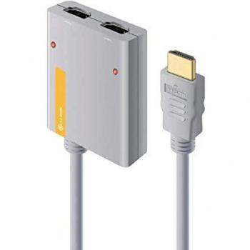 ALOGIC 2-Port Portable HDMI 2.0 4K Splitter with Inbuilt HDMI Cable (50CM)