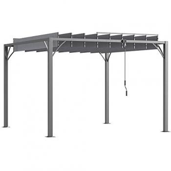 Ausgefallene Grau‑Aluminium Pergola 3 × 3 m – Bioklimat & UV 50+