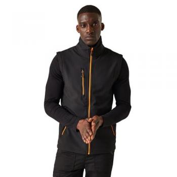 Regatta Professional Navigate Two Layer Soft Shell Bodywarmer S Black Orange Pop