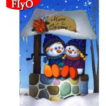 Muñeco de Nieve en Diamante 20x30 cm: Kit Craft Completo