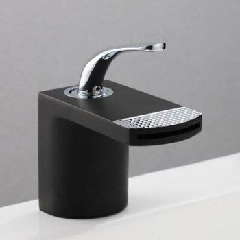 Bathroom Faucet Brass Waterfall Sink Single Hole Single Handle Deck Mounted