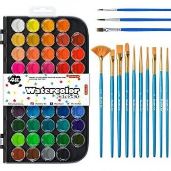 Outdoor Art Supplies: Shuttle Art 48 Solid Watercolors