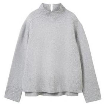TOM TAILOR Strickpullover für Damen, grau, Stehkragen, Gr. S