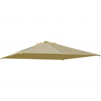 Techo de repuesto Outsunny para cenador 298x295 cm beige con 8 orificios de drenaje y ventilación