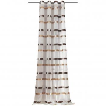 Voile-Ösenschal mit gesäumten Querstreifen – 51594‑811, 245 × 140 cm, Natur