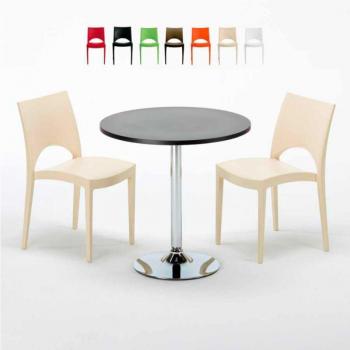 Pack Intérieur Bar – Table et chaises rondes 2 personnes, 70 x 70 cm