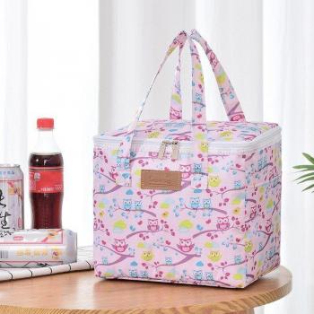 Bolsa de Comida Aislante con Diseño de Flores para Almuerzo