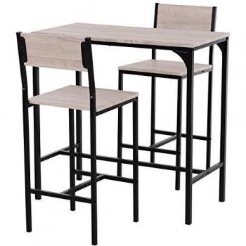 HOMCOM 3-Piece Industrial Table and Stool Set