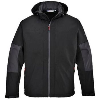 Portwest Softshell with Hood (3L), Color: Black, Size: Medium, TK53BKRM