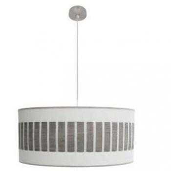 Lampe Ivanna 3xE27 en Nickel et Bois Blanc Gris 60x60 cm