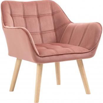 HOMCOM Skandinavischer Polstersessel, Relaxsessel mit Samtoptik, 68,5 x 61 x 72,5 cm
