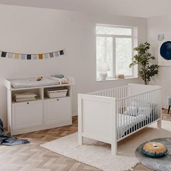 HTI-Living Babyzimmer 2-teilig mit Gitterbett und Wickelkommode