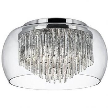 Searchlight Curva Glass Ceiling Light with Aluminium Spirals