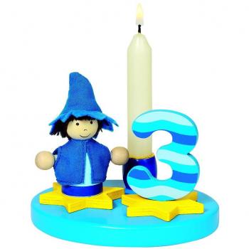 Goki 60863 Birthday Candle Base with Toy Boy Figure