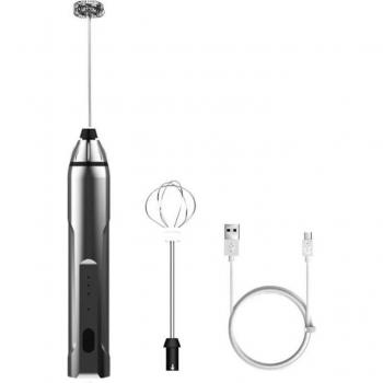 Milk Frother USB Rechargeable 2 Whisks 3-Speed Handheld