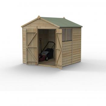 Forest Beckwood 7ft x 7ft Apex Pressure Treated Shiplap Wooden Shed with Double Door and 25 Year Guarantee
