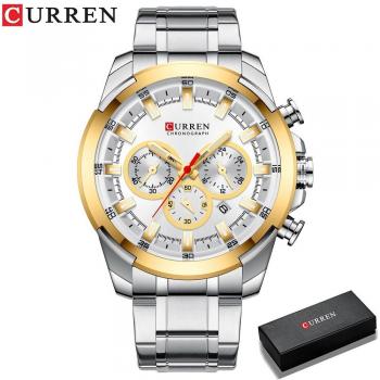 CURREN Reloj de pulsera cronógrafo para hombre, diseño deportivo