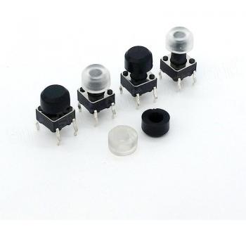 100pcs Clear Tactile Button Caps for 6mm x 6mm Micro Switches