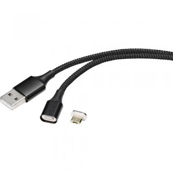 Câble USB magnétique 1 m USB-A vers Micro-USB B noir