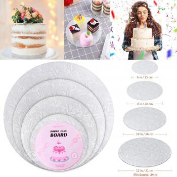 Pack de 4 plateaux tournants pour gâteaux avec grattoirs