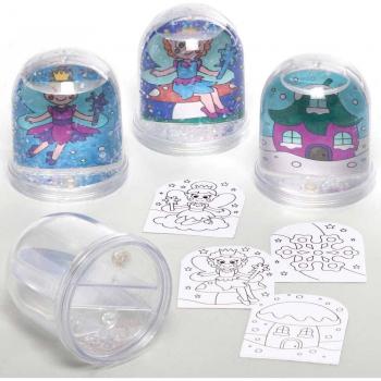 Winter Fairy Colour-in Snow Globes (Bundle of 4) Christmas Crafts