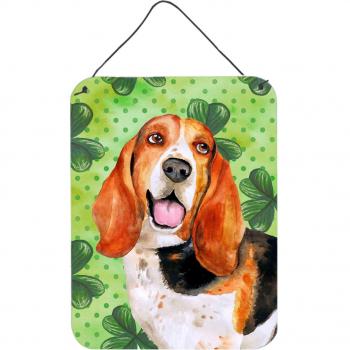 Caroline's Treasures Basset Hound St. Patrick 16x12 Metallic Artwork