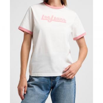 Blouse Lee avec bordures contrastées blanc rose XS