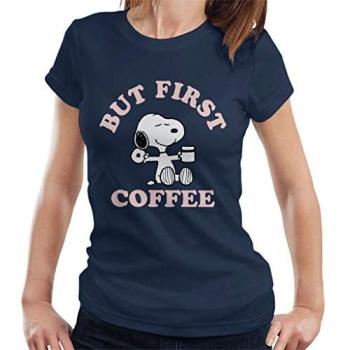 Coffee‑Caffeinated Peanuts Snoopy T‑Shirt – Large (Navy)