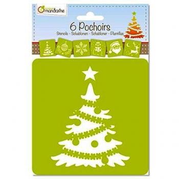 Ave. Mandarine 42455md Schablonenset, 6 Stück, 15 x 15 cm, Weihnachten, Filz