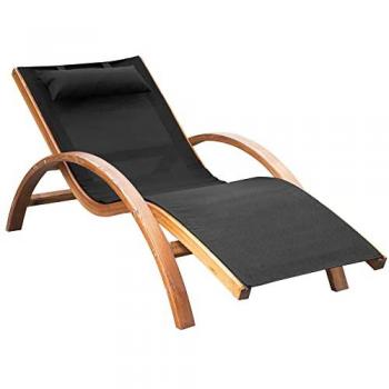 Transat Chaise Longue en Bois Massif Naturel