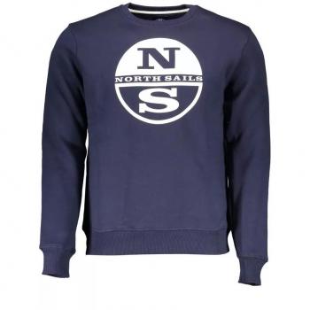 North Sails Men's Blue Printed Logo Cotton Sweatshirt