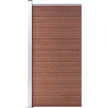 Panel de Valla WPC 95x186 cm Color Marrón para Jardín