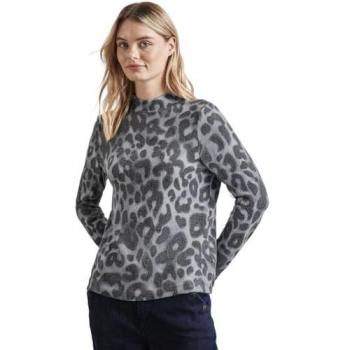STREET ONE Damen Turtleneck Langarmshirt A322374, Leo-Muster