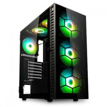 Case midi Kolink Observatory HF Plus in nero con vetro ARGB e struttura di supporto per ATX