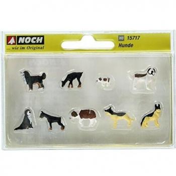 NOCH H0 Dog Figurines (Painted, Sitting, Standing)