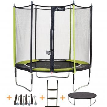 Trampoline de Jardin Kangui 244 cm – Filet Sécurité, Échelle, Bâche & Ancrage JUMPI 250
