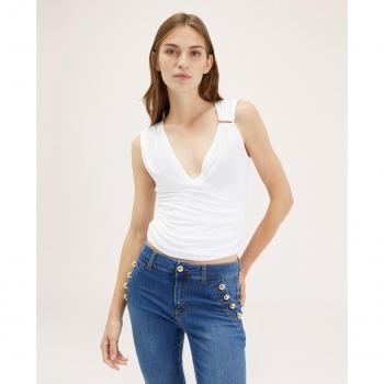 Blusa Drapeada Chic con Detalle Reflectante
