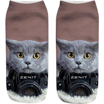 30 Pares de Calcetines de Tobillo con Diseño de Gato en 3D, para Hombre y Mujer