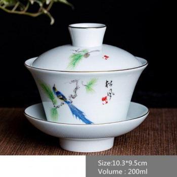 Sancai Garden Bird Tea Tureen
