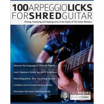 100 Arpeggio Licks for Shred Guitar: Picking, Sweeping and Tapping Licks in the Styles of The Guitar Masters (Rock Guitar Arpeggio Licks, Band 1)