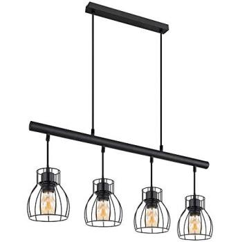 Lampadaire industriel suspendu – abat-jour en métal noir