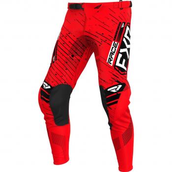 Pantalones de Motocross FXR Junior en negro, blanco y rojo