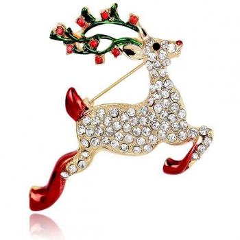 Broche de Navidad para Mujer con Motivos de Campana, Estrellas y Santa Claus
