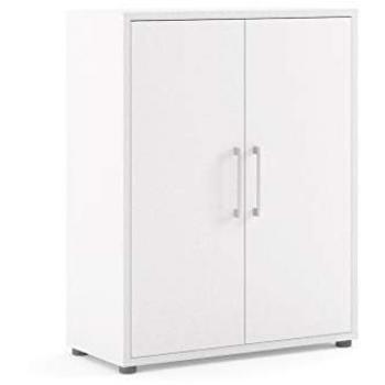 Weißes Büroregal mit Buffetschrank – Prisme Modell