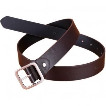 Ceinture fine femme en cuir avec boucle métallique rectangulaire pour jeans