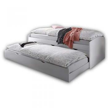 Funktionsbett BEGABINO, 90 x 200 cm, mit 2. Schlafgelegenheit in Weiß