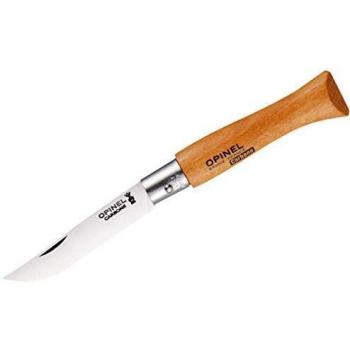 Navaja Opinel N°02, mango de haya y hoja de acero al carbono de 3.5 cm