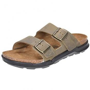 Birkenstock Herren Arizona CT Sandalen aus geöltem Nubukleder in Faded Khaki